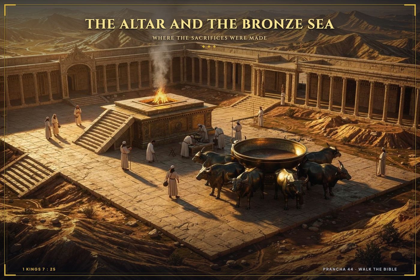 The bronze altar and the bronze sea