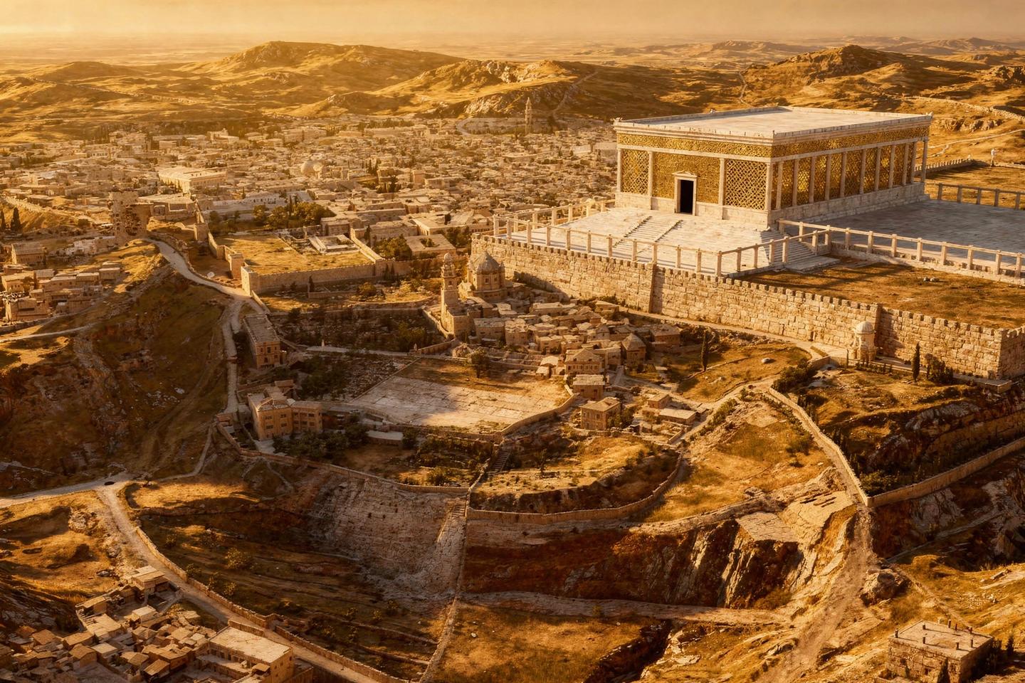 Aerial photograph of the temple platform in Jerusalem