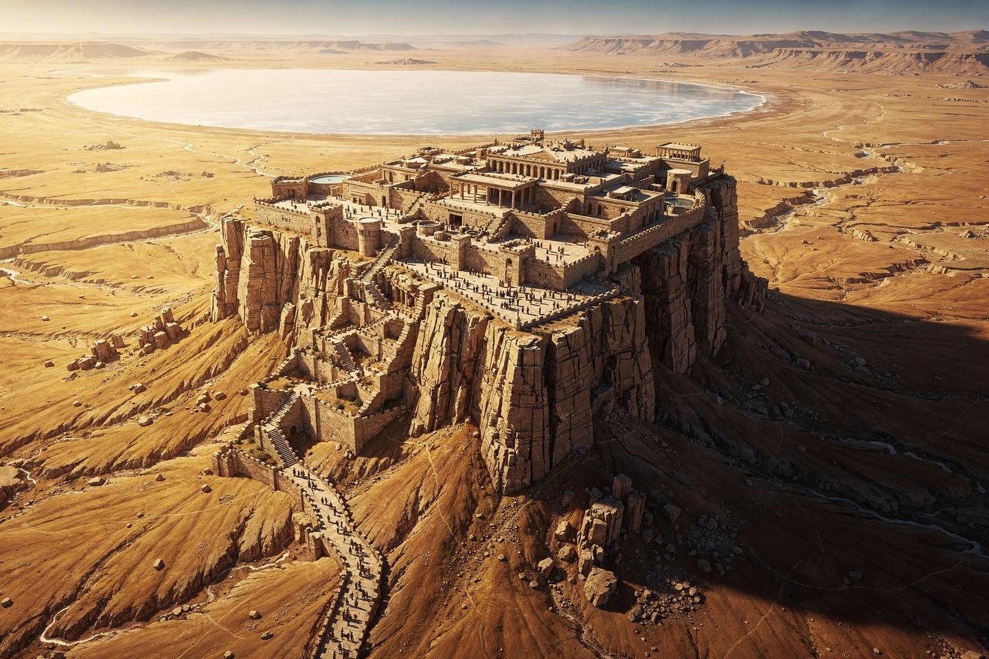 Masada above the salt sea